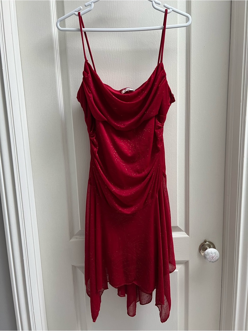 2000s Red Sparkly Dress